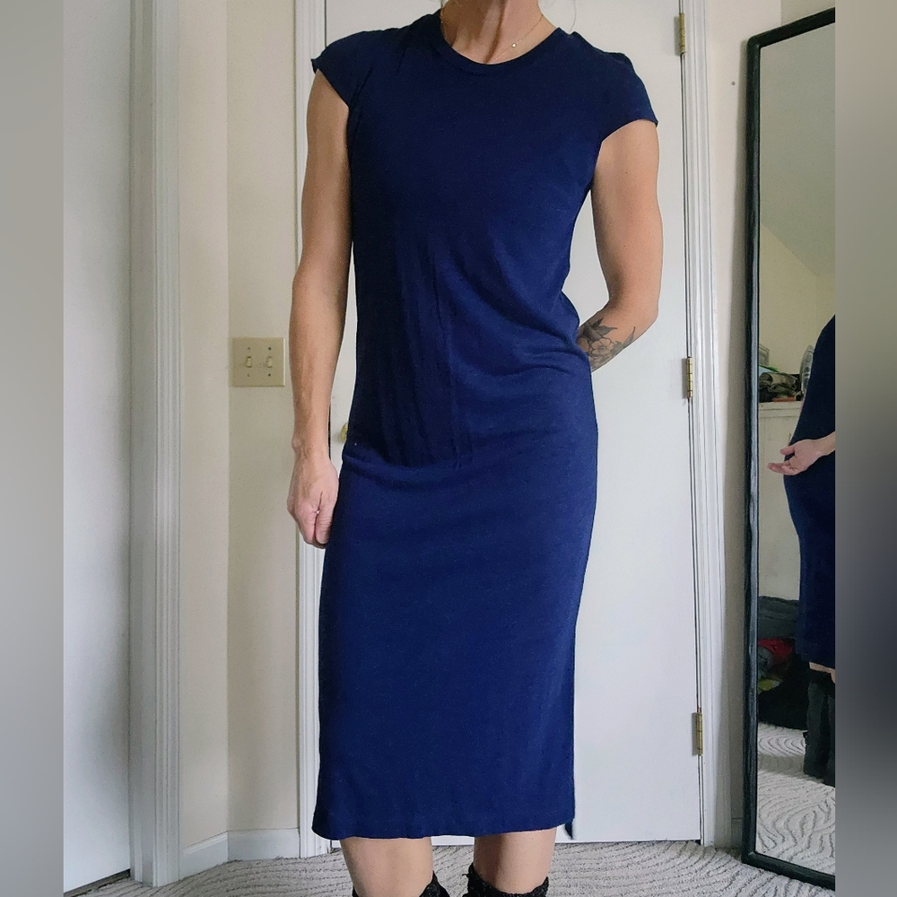 Jessica Simpson Classic Navy Midi Dress
